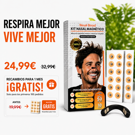 Tiras Nasales Magnéticas con 60 Parches.